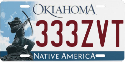 OK license plate 333ZVT