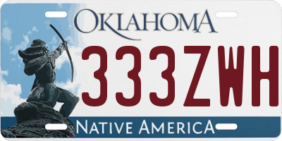 OK license plate 333ZWH