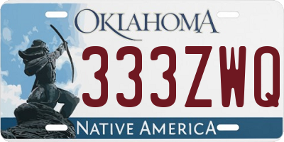 OK license plate 333ZWQ