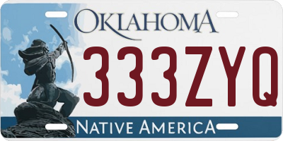 OK license plate 333ZYQ