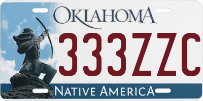 OK license plate 333ZZC