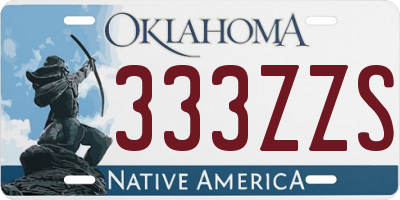 OK license plate 333ZZS