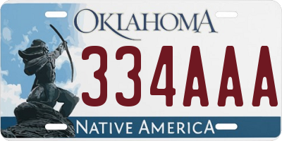 OK license plate 334AAA