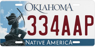 OK license plate 334AAP