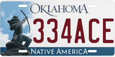 OK license plate 334ACE