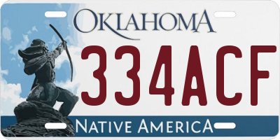 OK license plate 334ACF