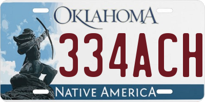 OK license plate 334ACH