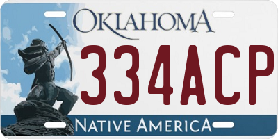 OK license plate 334ACP