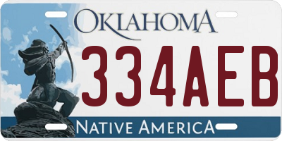 OK license plate 334AEB