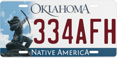 OK license plate 334AFH