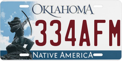 OK license plate 334AFM