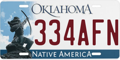 OK license plate 334AFN