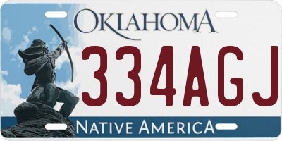 OK license plate 334AGJ