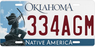 OK license plate 334AGM