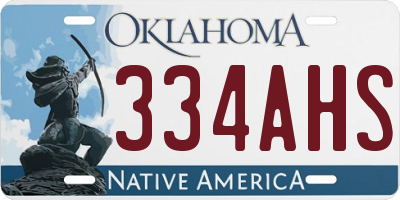 OK license plate 334AHS