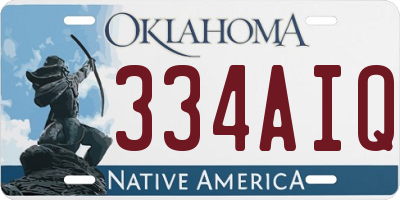 OK license plate 334AIQ