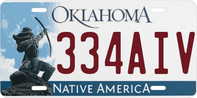 OK license plate 334AIV