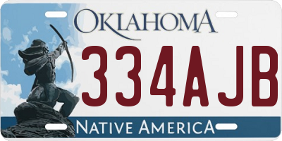 OK license plate 334AJB