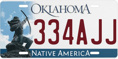 OK license plate 334AJJ