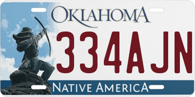 OK license plate 334AJN