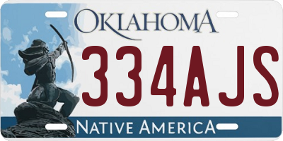 OK license plate 334AJS