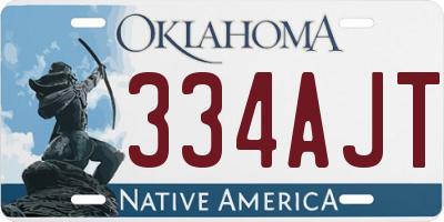 OK license plate 334AJT