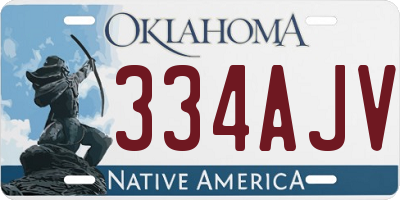 OK license plate 334AJV