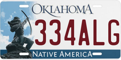 OK license plate 334ALG