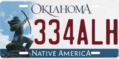 OK license plate 334ALH