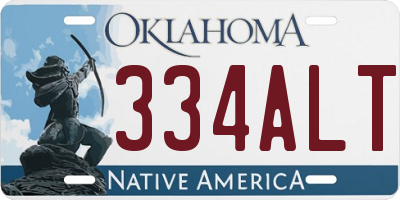 OK license plate 334ALT