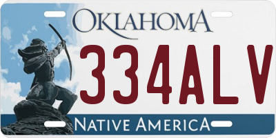 OK license plate 334ALV