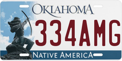 OK license plate 334AMG