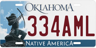 OK license plate 334AML