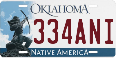 OK license plate 334ANI