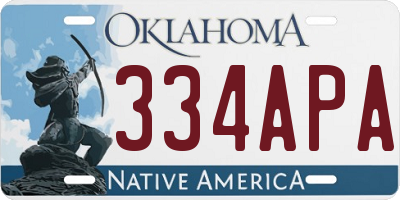 OK license plate 334APA