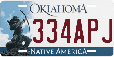 OK license plate 334APJ