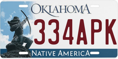 OK license plate 334APK