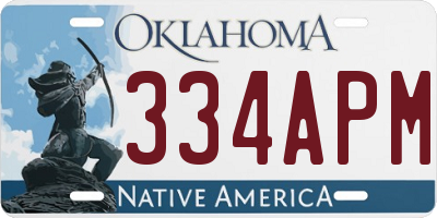 OK license plate 334APM