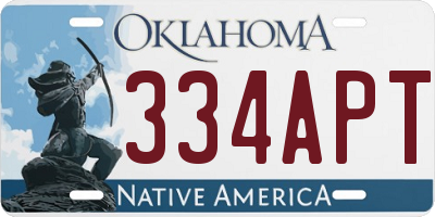 OK license plate 334APT