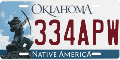 OK license plate 334APW