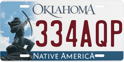 OK license plate 334AQP