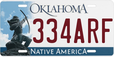 OK license plate 334ARF