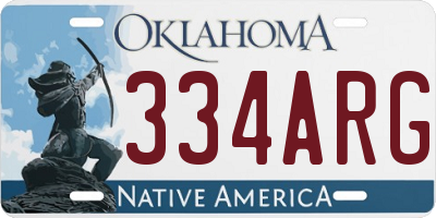 OK license plate 334ARG