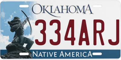 OK license plate 334ARJ