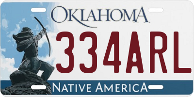 OK license plate 334ARL