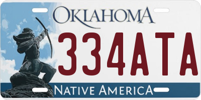 OK license plate 334ATA