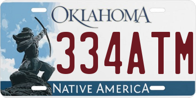 OK license plate 334ATM