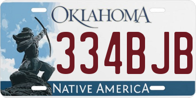 OK license plate 334BJB