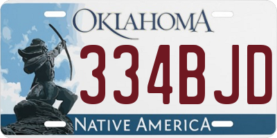 OK license plate 334BJD