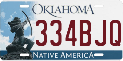 OK license plate 334BJQ